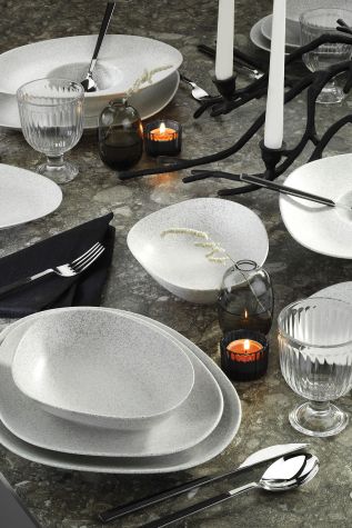 Kütahya Porselen Galaxy Mat 22 Cm Düz Tabak Mix Granül Krem - Kütahya Porselen
