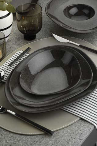 Kütahya Porselen Galaxy 35 Cm Düz Tabak Mix Granül Antrasit - Kütahya Porselen