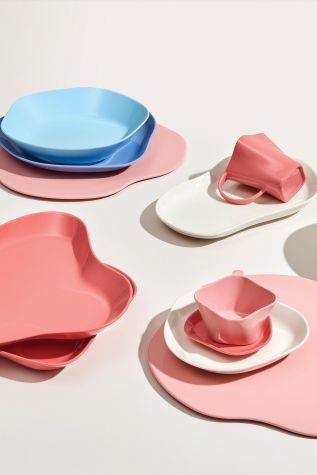 Kütahya Porselen Skallop 2 Parça 28x25 cm Kayık Seti Pembe - Kütahya Porselen